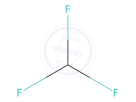 Chemical structure of Trifluoromethane (Freon #23)