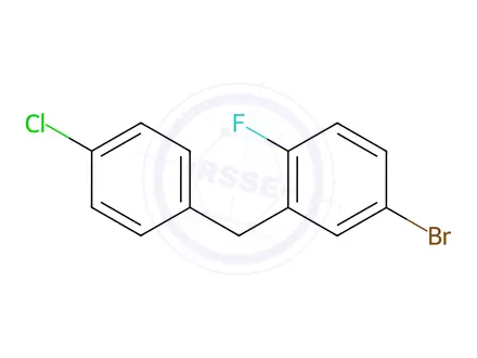 Chemical structure of 4-Bromo-2-(4-chlorobenzyl)-1-fluorobenzene