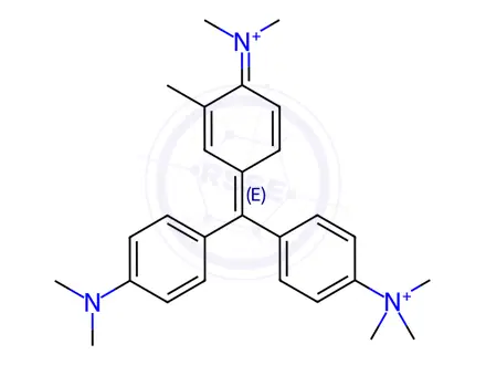 Chemical structure of 4-[[4-(dimethylamino)-m-tolyl][4-(dimethyliminio)cyclohexa-2,5-dien-1-ylidene]methyl]-N,N,N-trimethylanilinium dichloride