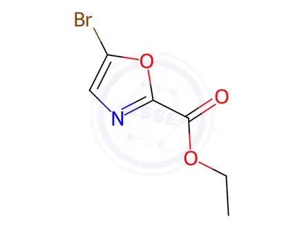 Chemical structure of 2-Oxazolecarboxylic acid, 5-bromo-, ethyl ester