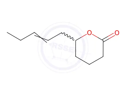 Chemical structure of 2H-PYRAN-2-ONE, TETRAHYDRO-6-(2-PENTENYL)
