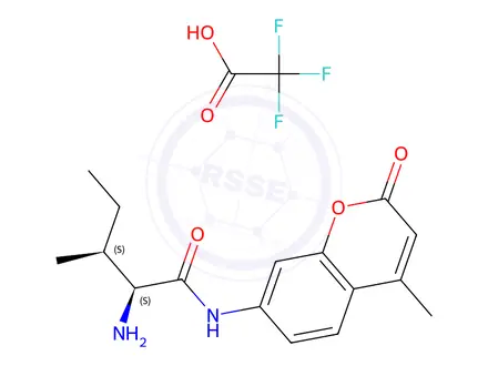 Chemical structure of L-Isolecucine 7-Amido-4-methylcoumarin Trifluoroacetate Salt