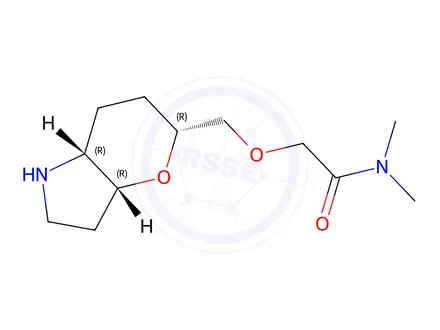 Chemical structure of Acetamide, N,N-dimethyl-2-[[(3aR,5R,7aR)-octahydropyrano[3,2-b]pyrrol-5-yl]methoxy]-, rel-