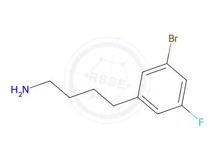Chemical structure of 4-(3-Bromo-5-fluorophenyl)butan-1-amine