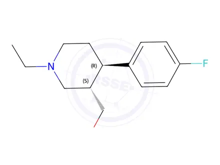 Chemical structure of (3S,4R)-4-(4-Fluorophenyl)-3-hydroxymethyl-1-ethyl-piperidine