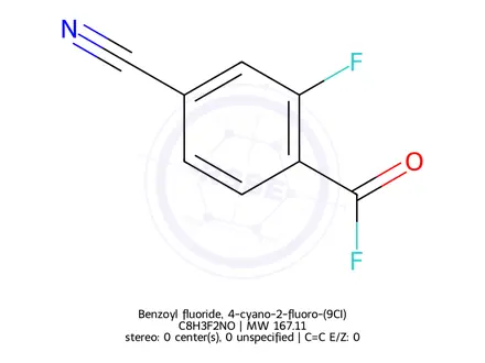 Chemical structure of Benzoyl fluoride, 4-cyano-2-fluoro-(9CI)