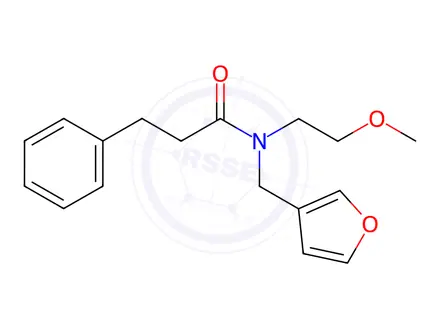 Chemical structure of N-(Furan-3-ylmethyl)-N-(2-methoxyethyl)-3-phenylpropanamide