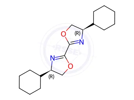 Chemical structure of (4R,4′R)-4,4′-Dicyclohexyl-4,4′,5,5′-tetrahydro-2,2′-bioxazole