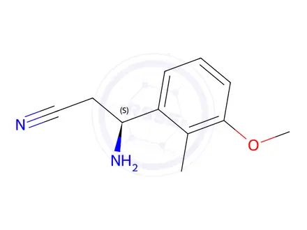 Chemical structure of (3S)-3-AMINO-3-(3-METHOXY-2-METHYLPHENYL)PROPANENITRILE