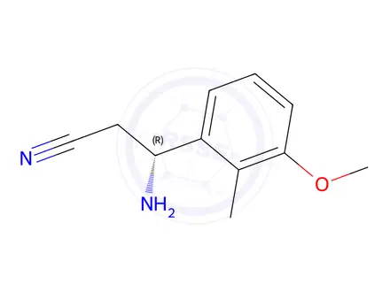 Chemical structure of (3R)-3-AMINO-3-(3-METHOXY-2-METHYLPHENYL)PROPANENITRILE