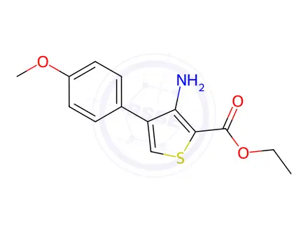 Chemical structure of Ethyl 3-amino-4-(4-methoxyphenyl)thiophene-2-carboxylate