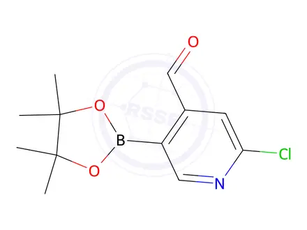 Chemical structure of 2-Chloro-4-formylpyridine-5-boronic acid pinacol ester