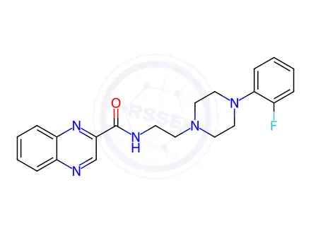 Chemical structure of N-(2-(4-(2-Fluorophenyl)piperazin-1-yl)ethyl)quinoxaline-2-carboxamide