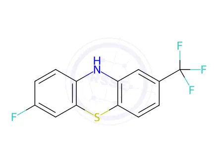 Chemical structure of 7-Fluoro-2-(trifluoromethyl)-10H-phenothiazine