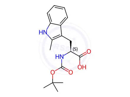Chemical structure of N-Boc-2-methyl-L-tryptophan