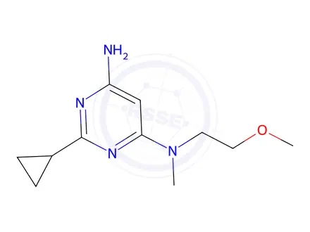 Chemical structure of 2-cyclopropyl-n4-(2-methoxyethyl)-n4-methylpyrimidine-4,6-diamine
