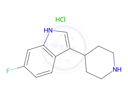 Chemical structure of 6-Fluoro-3-Piperidin-4-Yl-1h-Indole Hydrochloride