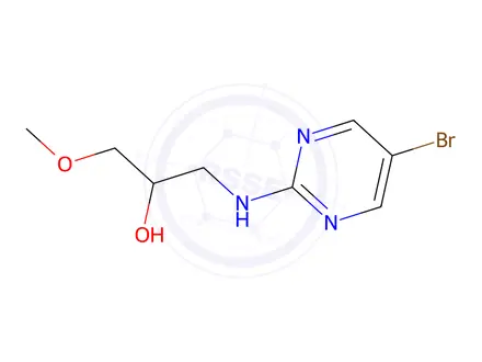 Chemical structure of 1-((5-Bromopyrimidin-2-yl)amino)-3-methoxypropan-2-ol