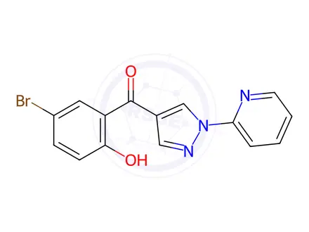 Chemical structure of (5-Bromo-2-hydroxyphenyl)(1-(pyridin-2-yl)-1H-pyrazol-4-yl)methanone