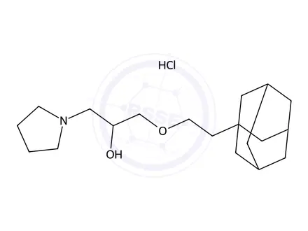Chemical structure of 1-(2-(Adamantan-1-yl)ethoxy)-3-(pyrrolidin-1-yl)propan-2-ol hydrochloride