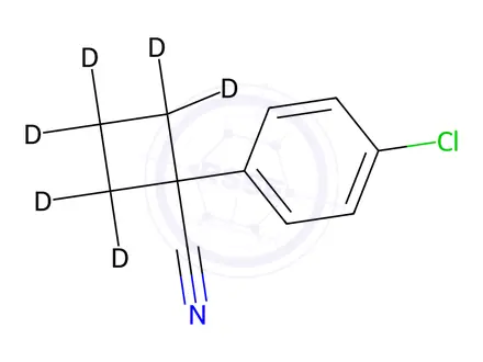 Chemical structure of 1-(4-Chlorophenyl)cyclobutane-d6 Carbonitrile