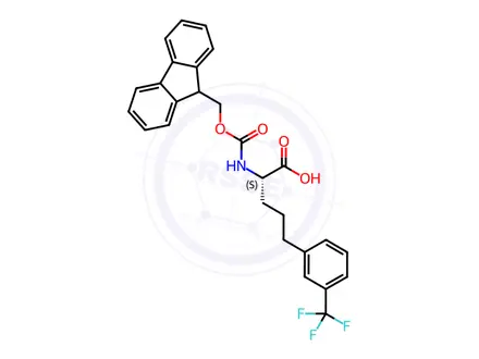 Chemical structure of Fmoc-(S)-2-amino-5-(3-trifluoromethylphenyl)pentanoic acid