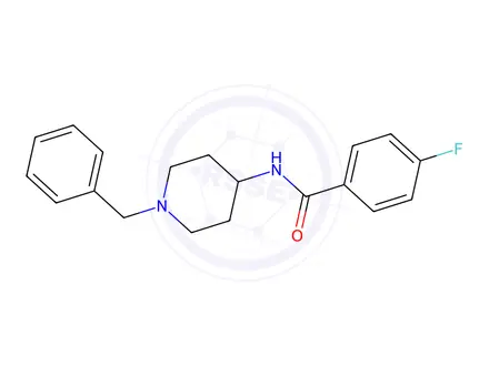 Chemical structure of N-(1-benzyl-4-piperidinyl)-4-fluorobenzamide
