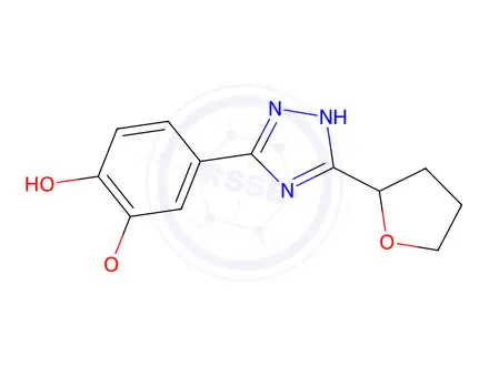 Chemical structure of 2-Methoxy-4-(3-(tetrahydrofuran-2-yl)-1H-1,2,4-triazol-5-yl)phenol