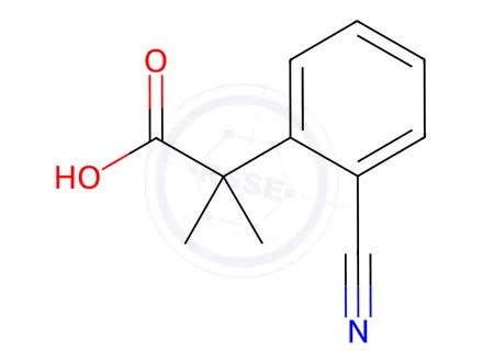Chemical structure of 2-(2-Cyanophenyl)-2-methylpropanoic acid