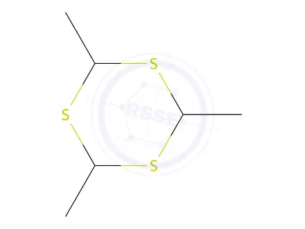Chemical structure of (2alpha,4alpha,6alpha)-2,4,6-trimethyl-1,3,5-trithiane