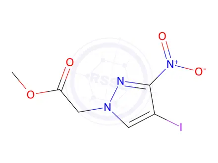 Chemical structure of Methyl 2-(4-iodo-3-nitro-1H-pyrazol-1-yl)acetate