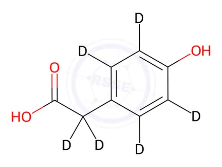 Chemical structure of 4-Hydroxyphenylacetic acid-d6