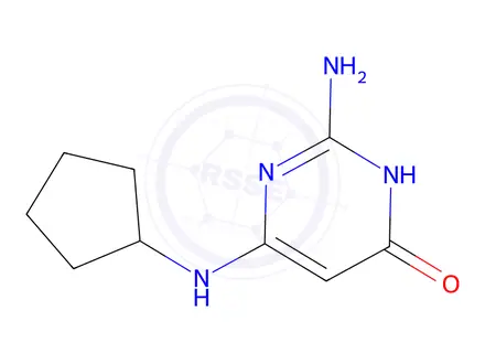 Chemical structure of 2-Amino-6-(cyclopentylamino)pyrimidin-4(3H)-one