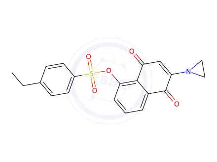 Chemical structure of 2-aziridinyl-1,4-naphthoquinon-5-yl 4-ethylbenzenesulfonate