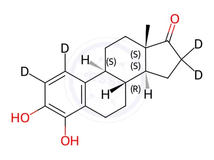 Chemical structure of 4-Hydroxy Estrone D4