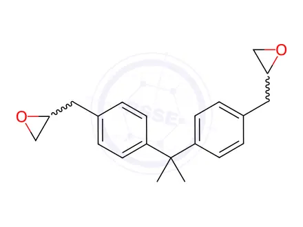 Chemical structure of 2,2'-((propane-2,2-diylbis(4,1-phenylene))bis(methylene))bis(oxirane)