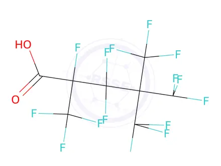 Chemical structure of Pentanoic acid, 2,3,3,5,5,5-hexafluoro-2,4,4-tris(trifluoromethyl)-