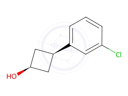 Chemical structure of (1S,3s)-3-(3-chlorophenyl)cyclobutan-1-ol