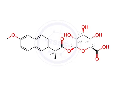 Chemical structure of (S)-Naproxen Acyl-β-D-glucuronide