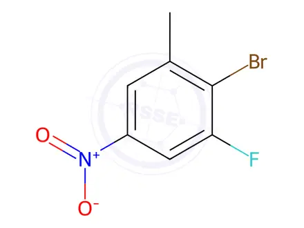 Chemical structure of Benzene, 2-bromo-1-fluoro-3-methyl-5-nitro-
