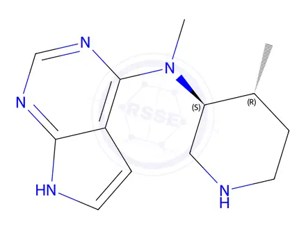 Chemical structure of N-methyl-N-((3S,4R)-4-methylpiperidin-3-yl)-7H-pyrrolo[2,3-d]pyrimidin-4-amine