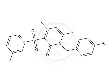 Chemical structure of 1-(4-Chlorobenzyl)-4,6-dimethyl-3-(m-tolylsulfonyl)pyridin-2(1H)-one