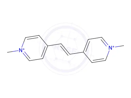 Chemical structure of 4,4'-(Ethene-1,2-diyl)bis(1-methylpyridin-1-ium)