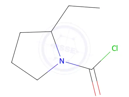 Chemical structure of 1-Pyrrolidinecarbonyl chloride, 2-ethyl-