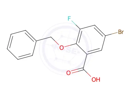 Chemical structure of 2-(benzyloxy)-5-bromo-3-fluorobenzoic acid