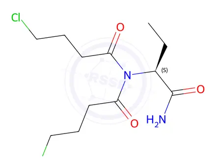 Chemical structure of (S)-N-(1-amino-1-oxobutan-2-yl)-4-chloro-N-(4-chlorobutanoyl)butanamide