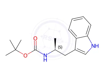 Chemical structure of (S)-tert-butyl (1-(1H-indol-3-yl)propan-2-yl)carbamate