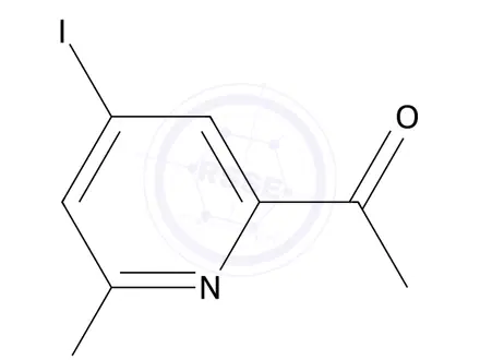 Chemical structure of 1-(6-Fluoro-4-iodopyridin-2-yl)ethan-1-one