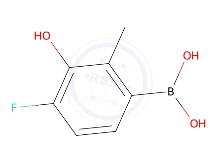 Chemical structure of 4-Fluoro-3-hydroxy-2-methyl phenyl boronic acid
