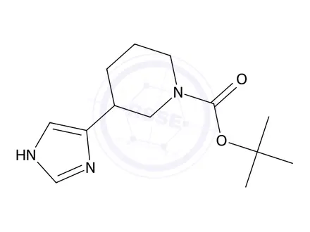 Chemical structure of tert-Butyl 3-(1H-imidazol-4-yl)piperidine-1-carboxylate
